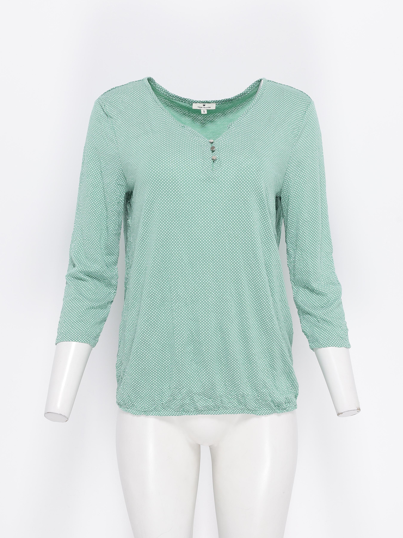 Сорочки Tom Tailor модель 1024038.XX.70_с.зелений з білим Фото