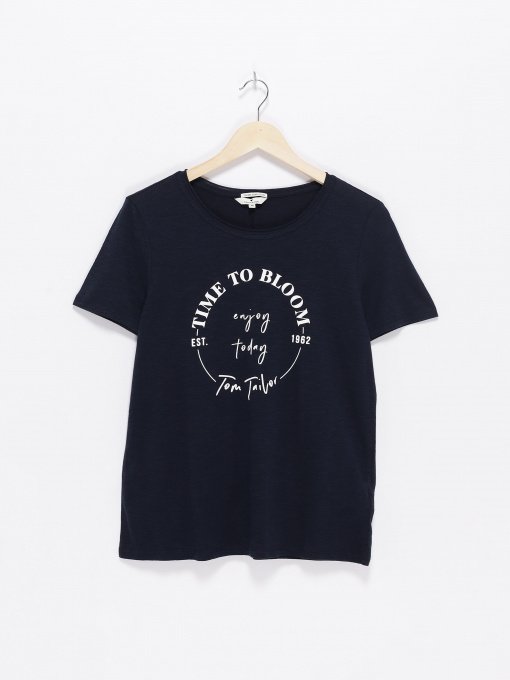 Футболки і поло Tom Tailor модель 1024730.XX.70_т.синій з білим Фото