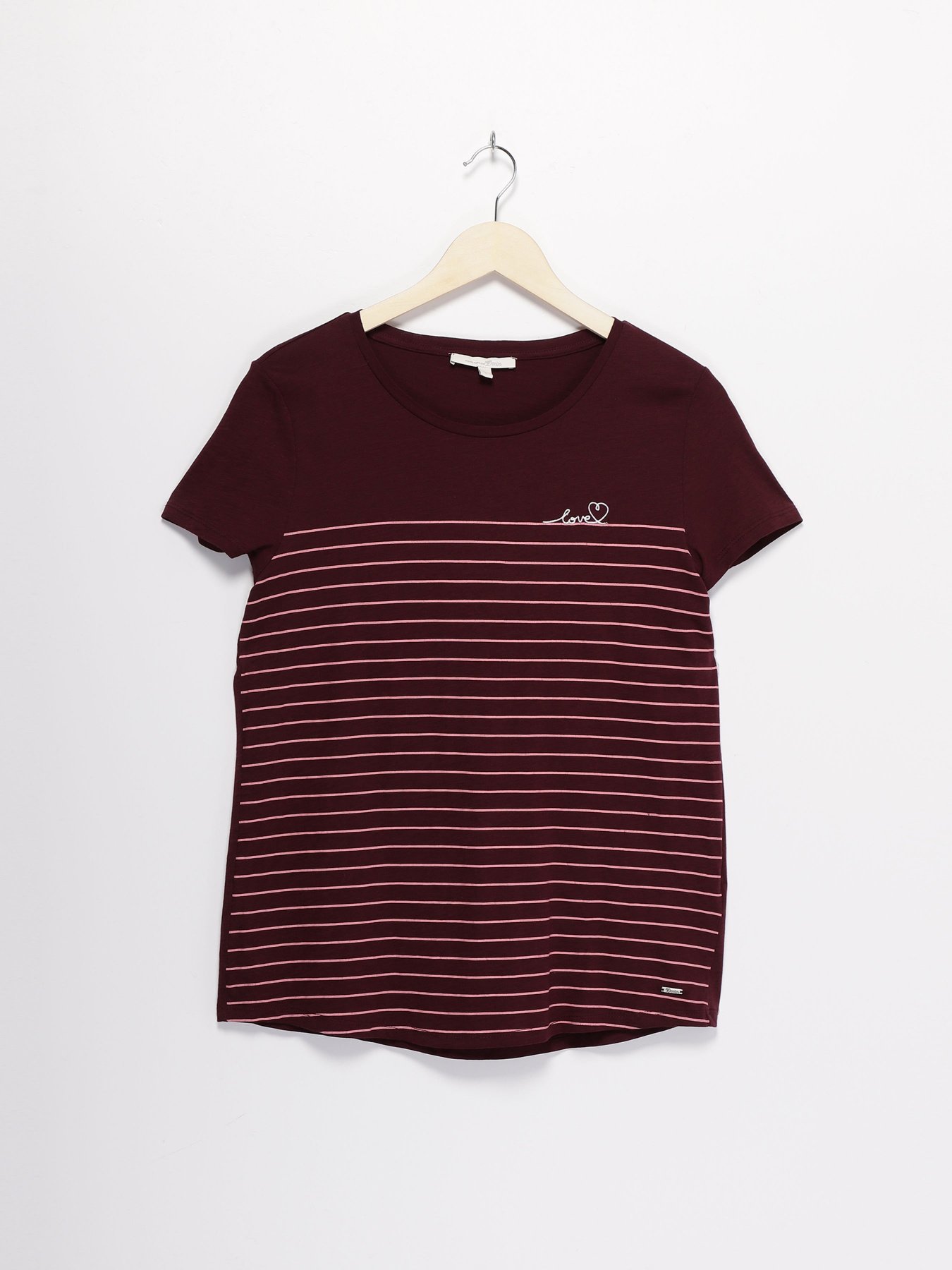 Футболки и поло Tom Tailor модель 1004686.XX.71_бордовий комб. Фото