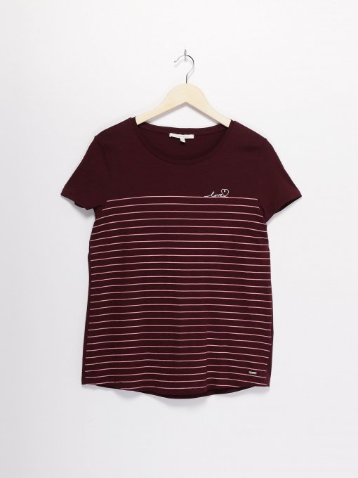 Футболки і поло Tom Tailor модель 1004686.XX.71_бордовий комб. Фото