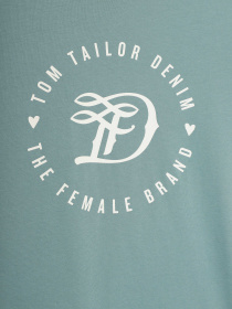 Футболки і поло Tom Tailor модель 1016431.XX.71_бірюзовий з білим Фото