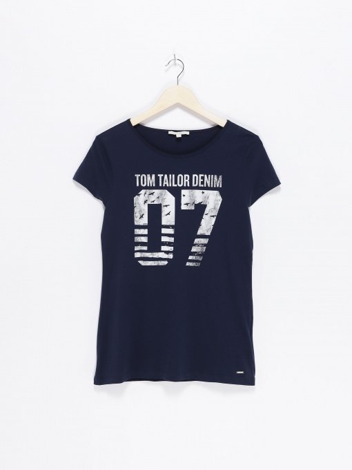 Футболки і поло Tom Tailor модель 1018603.XX.71_т.синій з білим Фото