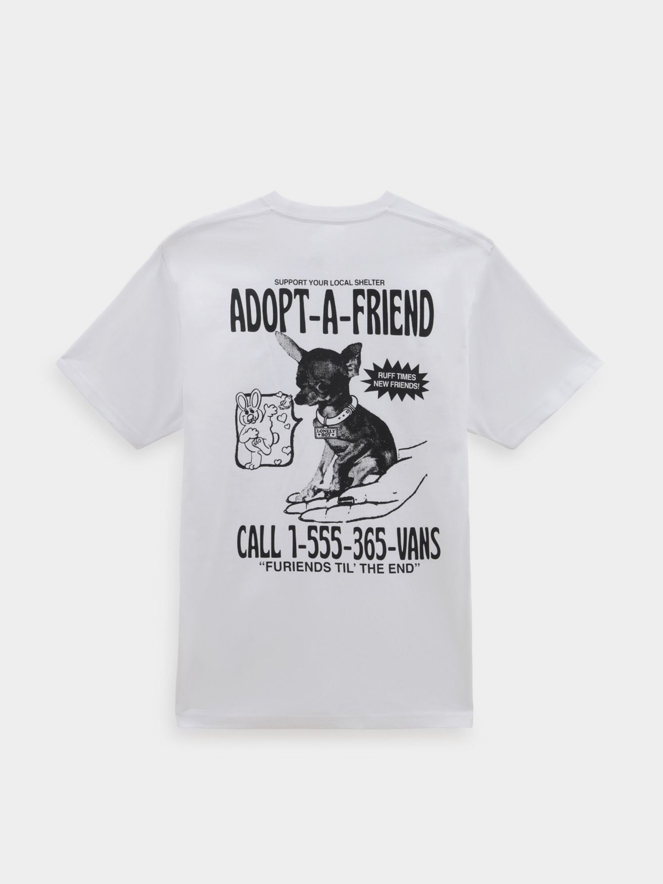 Футболки і поло Vans Adopted A Friend модель VN0006CWWHT1 Футболки і поло Vans Adopted A Friend модель VN0006CWWHT1 Фото
