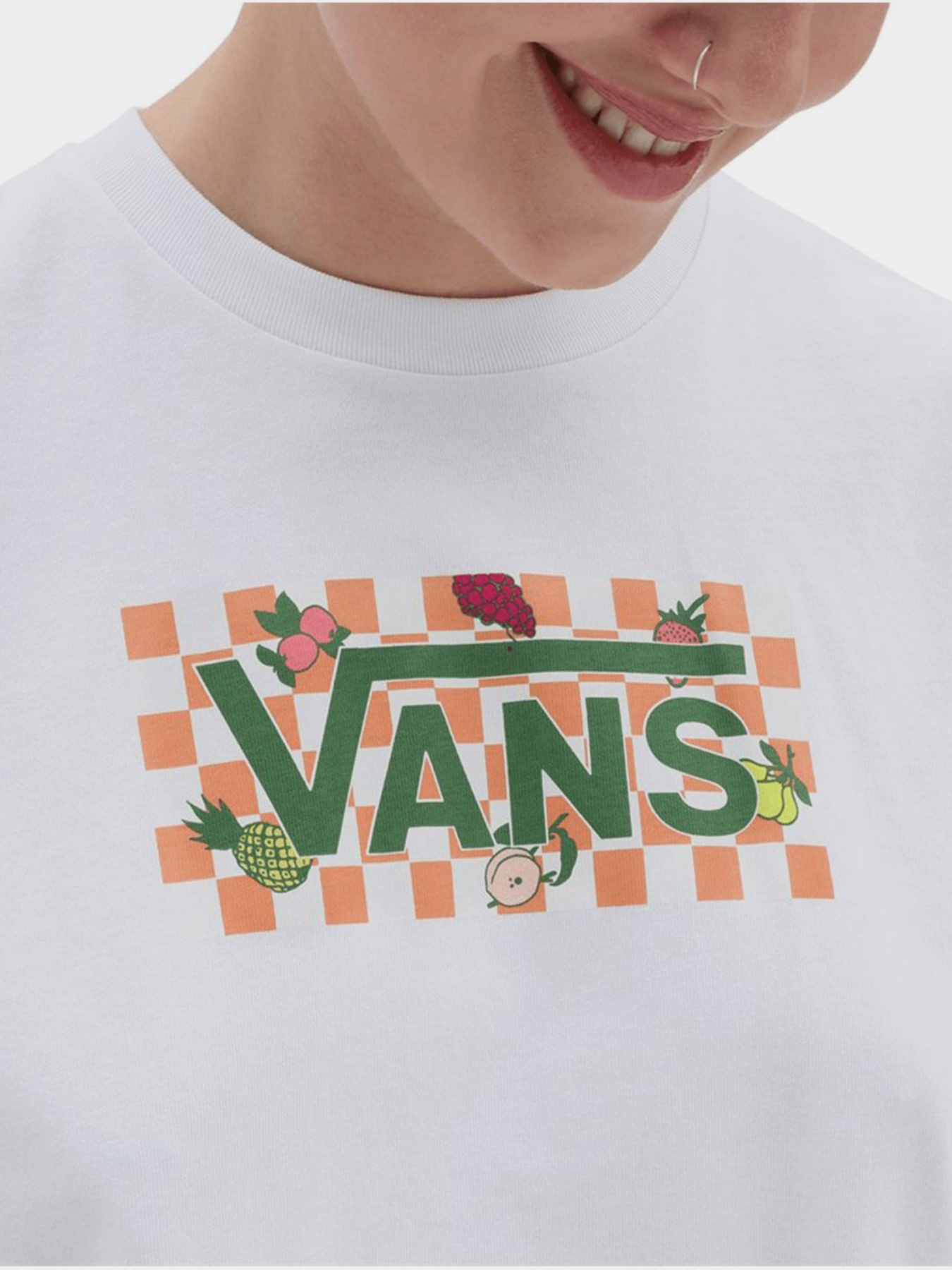 Футболки і поло Vans Fruit Checkerboard Box Logo модель VN0003V8WHT1 Футболки і поло Vans Fruit Checkerboard Box Logo модель VN0003V8WHT1 Фото