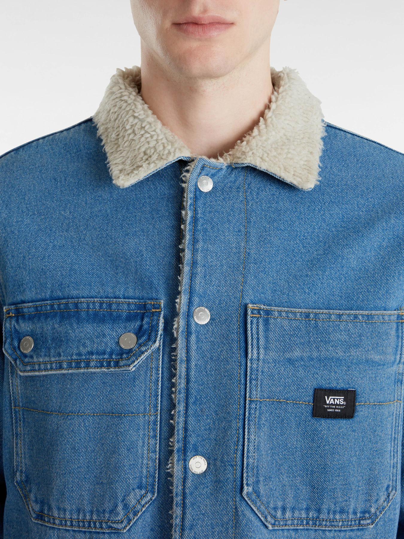 Куртки и дубленки Vans Drill Chore Denim Sherpa модель VN000K4XCDX1 Фото