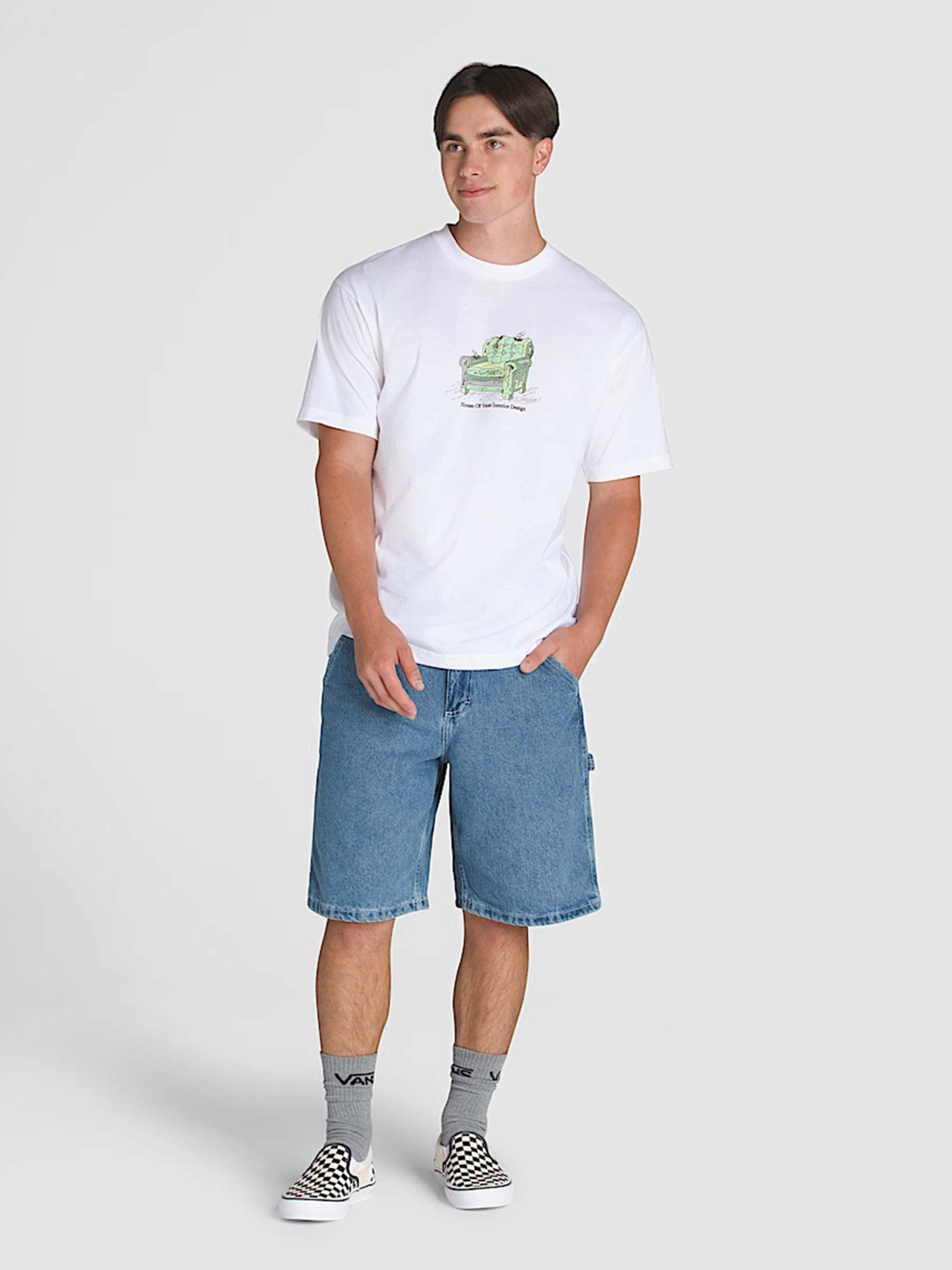 Шорты Vans Drill Chore Loose Denim модель VN0A7S4S7W61 Шорты Vans Drill Chore Loose Denim модель VN0A7S4S7W61 Фото