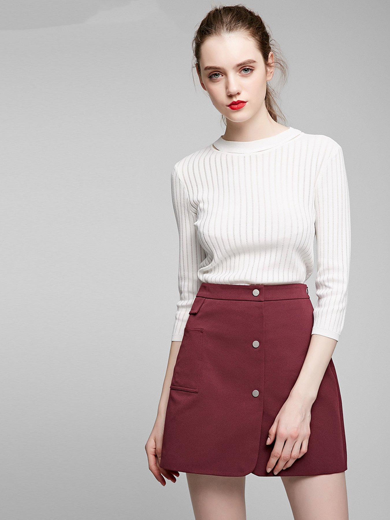Спідниці Vero Moda модель 317216504E17_т.бордовий Фото