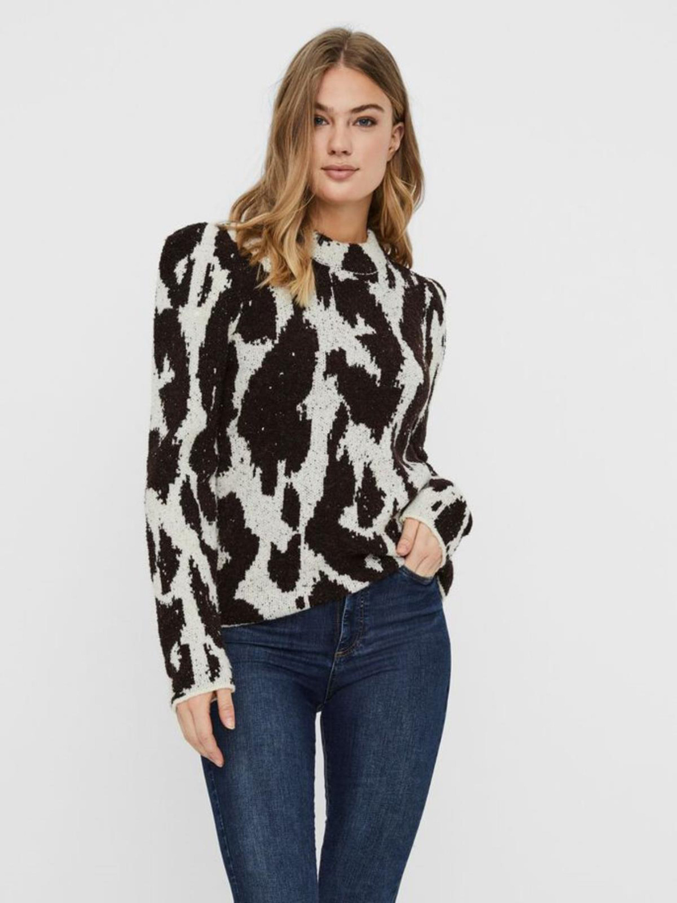 Свитры и кардиганы Vero Moda модель 10234610_т.коричневий з білим Фото