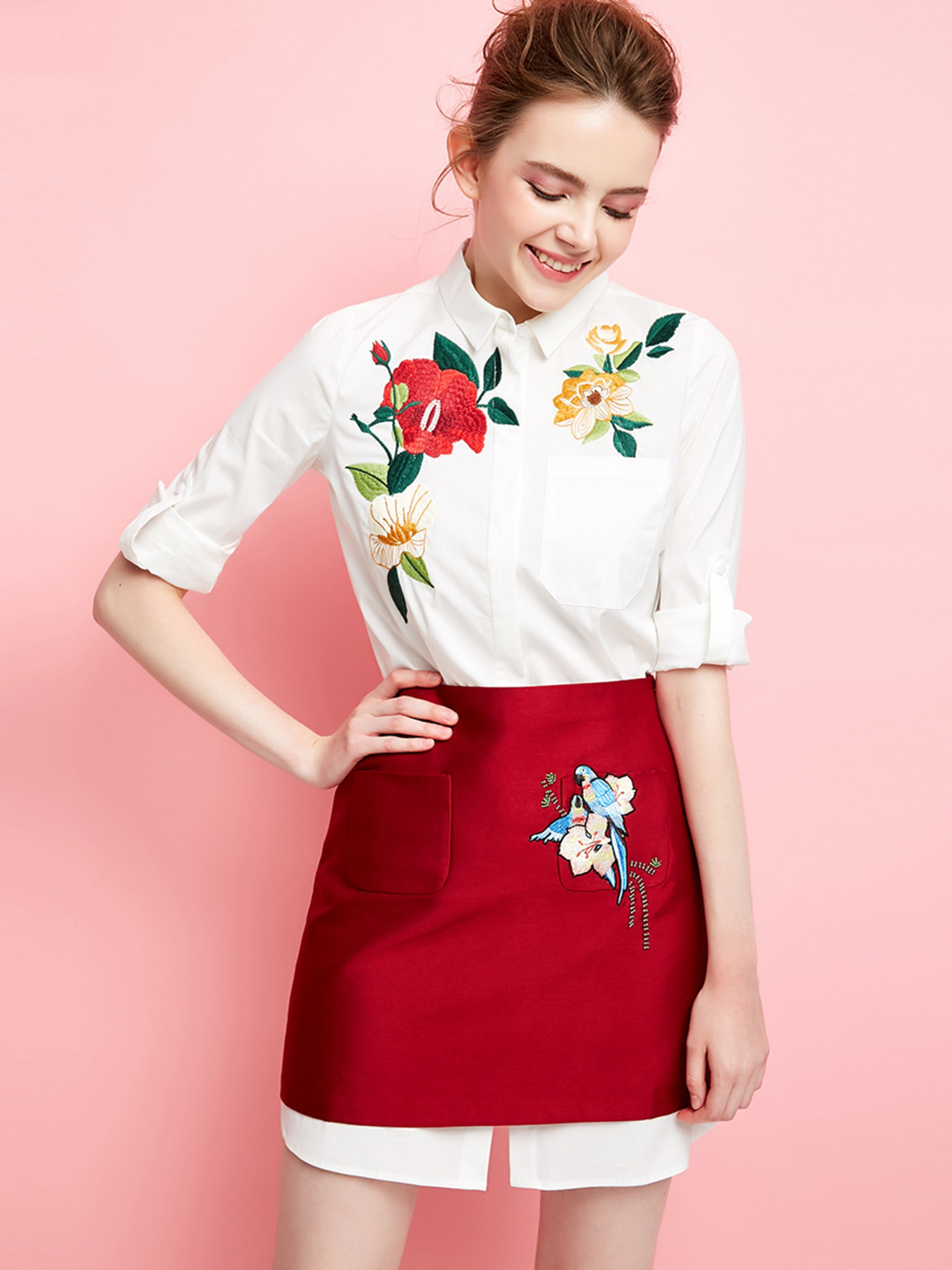 Юбки Vero Moda модель 317316521F16_бордовий Фото