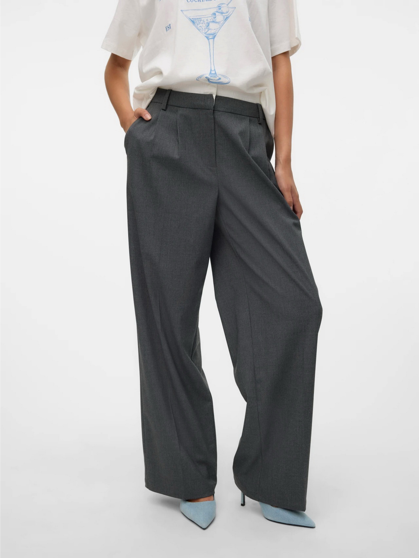 Штани Vero Moda модель 10318578_Dark Grey Melange Фото