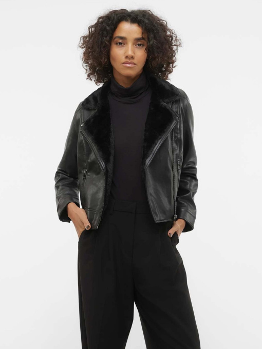 Куртки и дубленки Vero Moda модель 10250405_Black BLACK FAUX FUR Фото