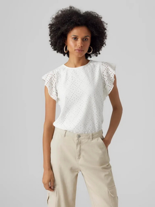Футболки и поло Vero Moda TASSA SL FRILL TOP модель 10286067_Snow White Фото