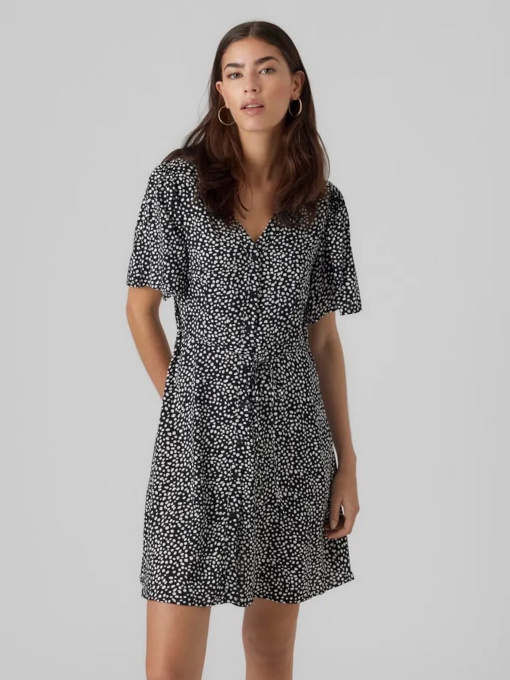 Платья Vero Moda ALBA SS SHORT DRESS модель 10292845_Black Joey dot Фото