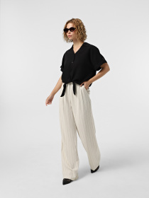 Брюки Vero Moda модель 10322125_Oatmeal GREY PINSTRIPE Фото