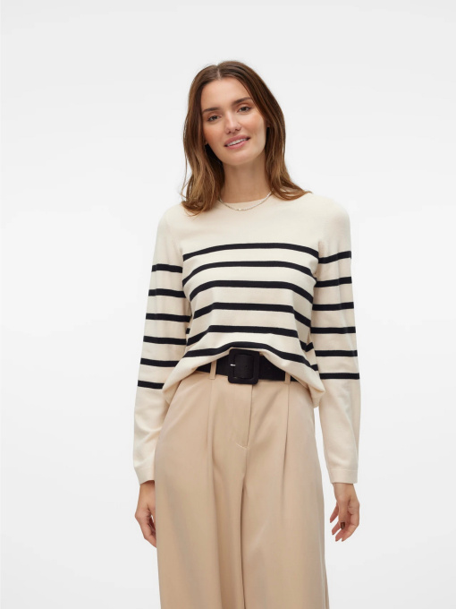 Светри та кардигани Vero Moda SABA PLAIN LS O-NECK PULLOVER модель 10309324_Birch BLACK Фото