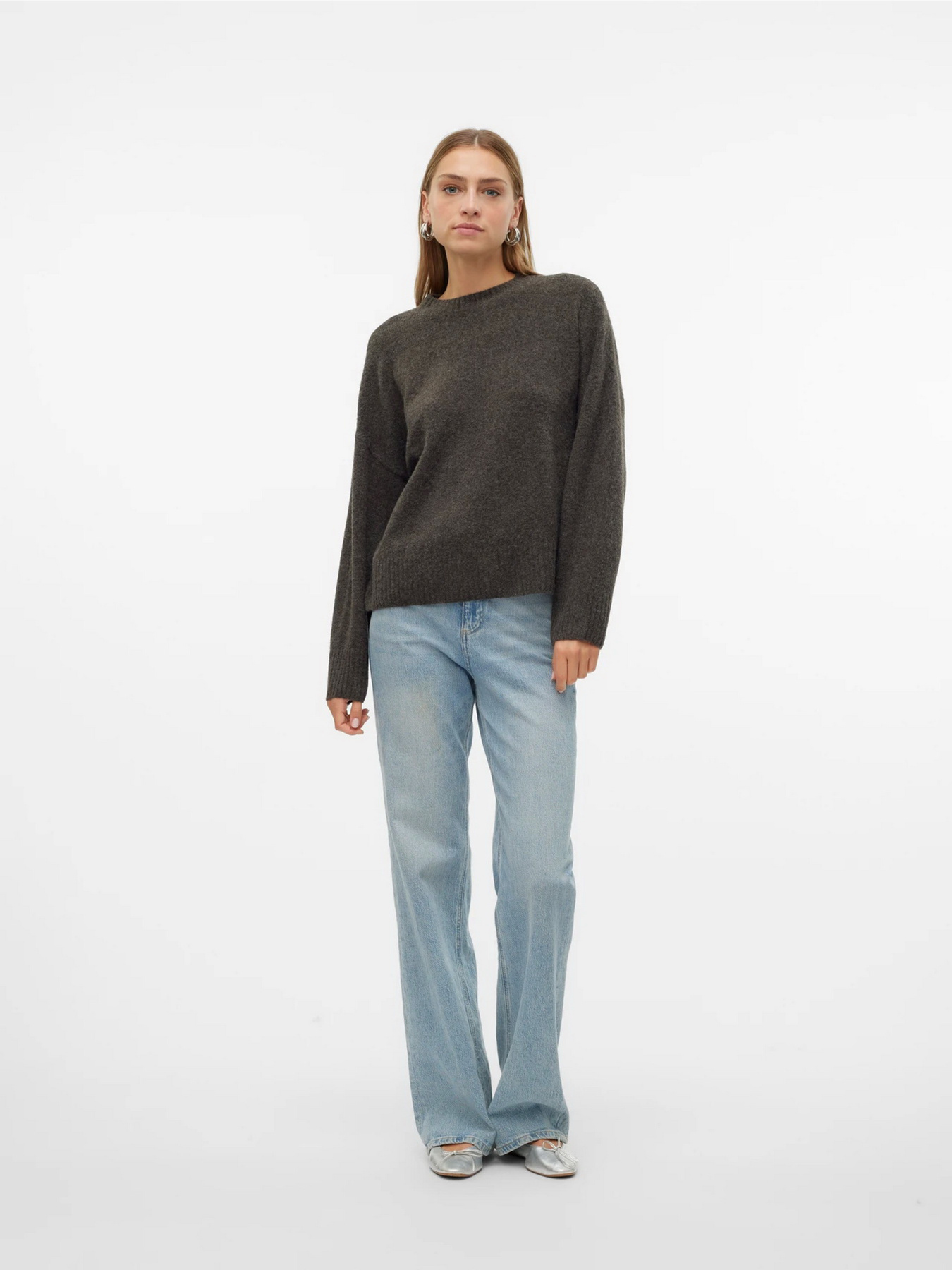 Светри та кардигани Vero Moda BOOM LS O-NECK PULLOVER модель 10320463_Chocolate Torte MELANGE Светри та кардигани Vero Moda BOOM LS O-NECK PULLOVER модель 10320463_Chocolate Torte MELANGE Фото