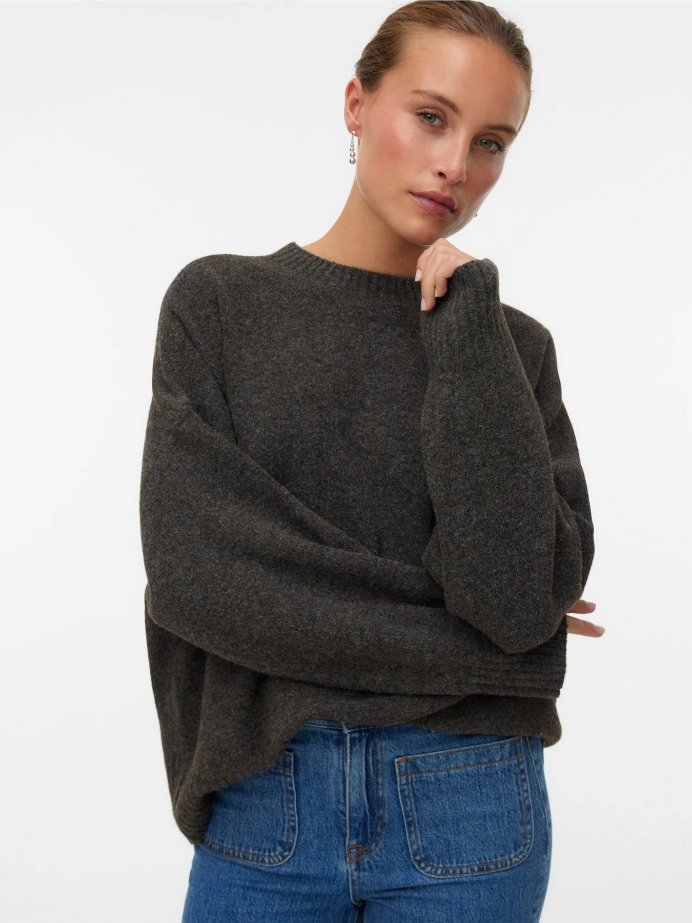 Светри та кардигани Vero Moda BOOM LS O-NECK PULLOVER модель 10320463_Chocolate Torte MELANGE Светри та кардигани Vero Moda BOOM LS O-NECK PULLOVER модель 10320463_Chocolate Torte MELANGE Фото