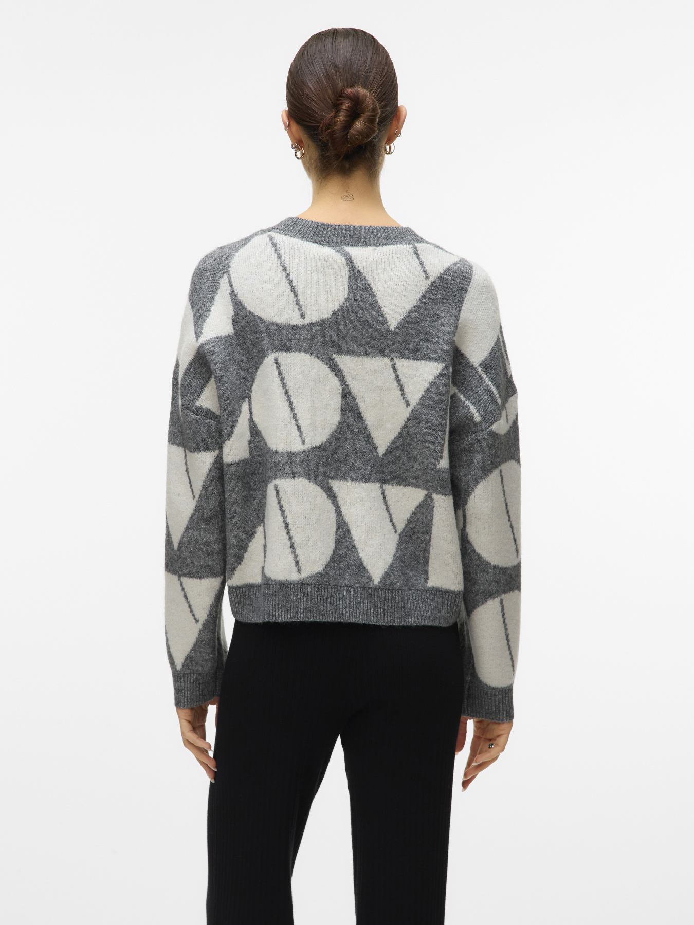Свитры и кардиганы Vero Moda LOVE LS O-NECK PULLOVER модель 10331432_Medium Grey Melange W. BIR Фото