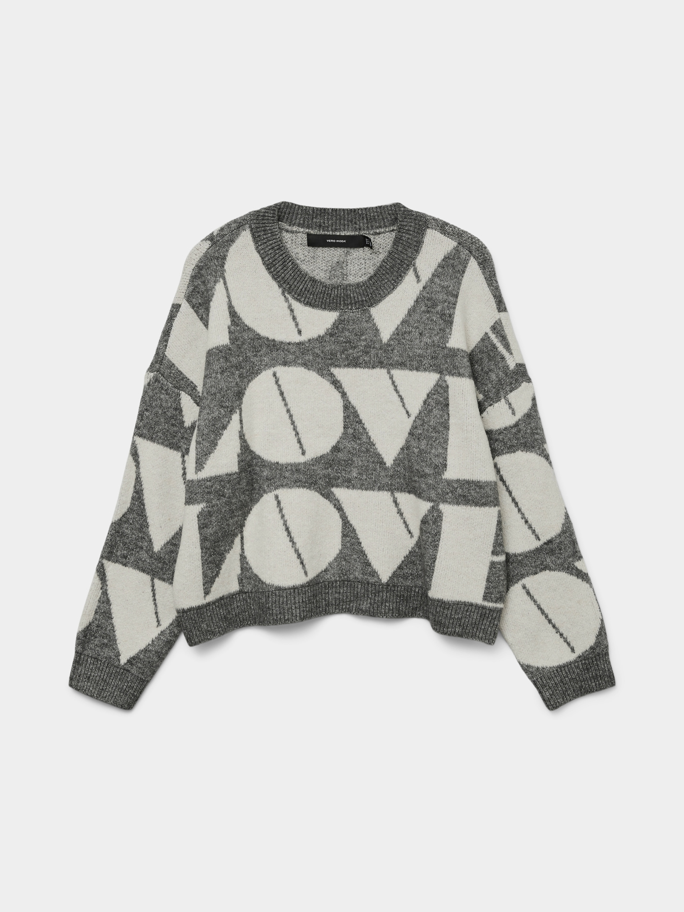 Свитры и кардиганы Vero Moda LOVE LS O-NECK PULLOVER модель 10331432_Medium Grey Melange W. BIR Фото