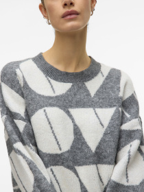 Свитры и кардиганы Vero Moda LOVE LS O-NECK PULLOVER модель 10331432_Medium Grey Melange W. BIR Фото