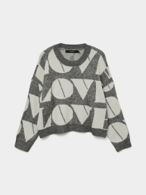 Свитры и кардиганы Vero Moda LOVE LS O-NECK PULLOVER модель 10331432_Medium Grey Melange W. BIR Фото
