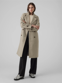 Пальто и плащи Vero Moda FORTUNEVEGA LONG TRENCHCOAT модель 10289870_Silver Mink MELANGE Фото