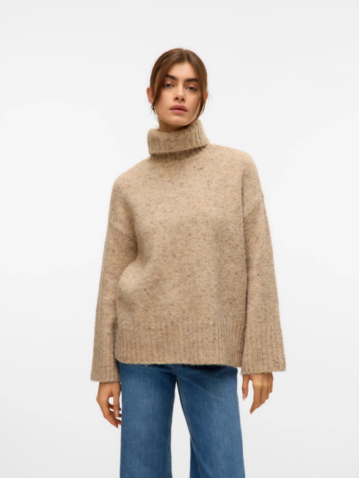 Свитры и кардиганы Vero Moda INGRID LS ROLL NECK PULLOVER модель 10331348_Silver Mink W. MELANGE LL1 Фото