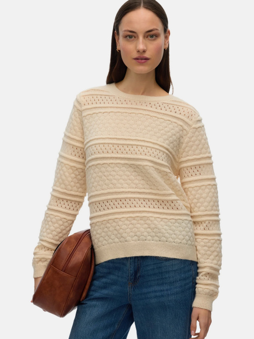 Свитры и кардиганы Vero Moda LEO LS O-NECK PULLOVER модель 10331890_Birch Фото