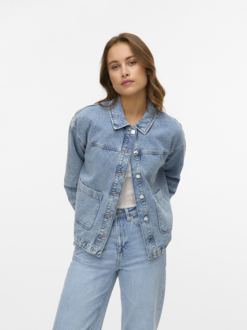 Куртки и дубленки Vero Moda JAMIE LS DENIM SHACKET MIX GA модель 10331693_Light Blue Denim Фото