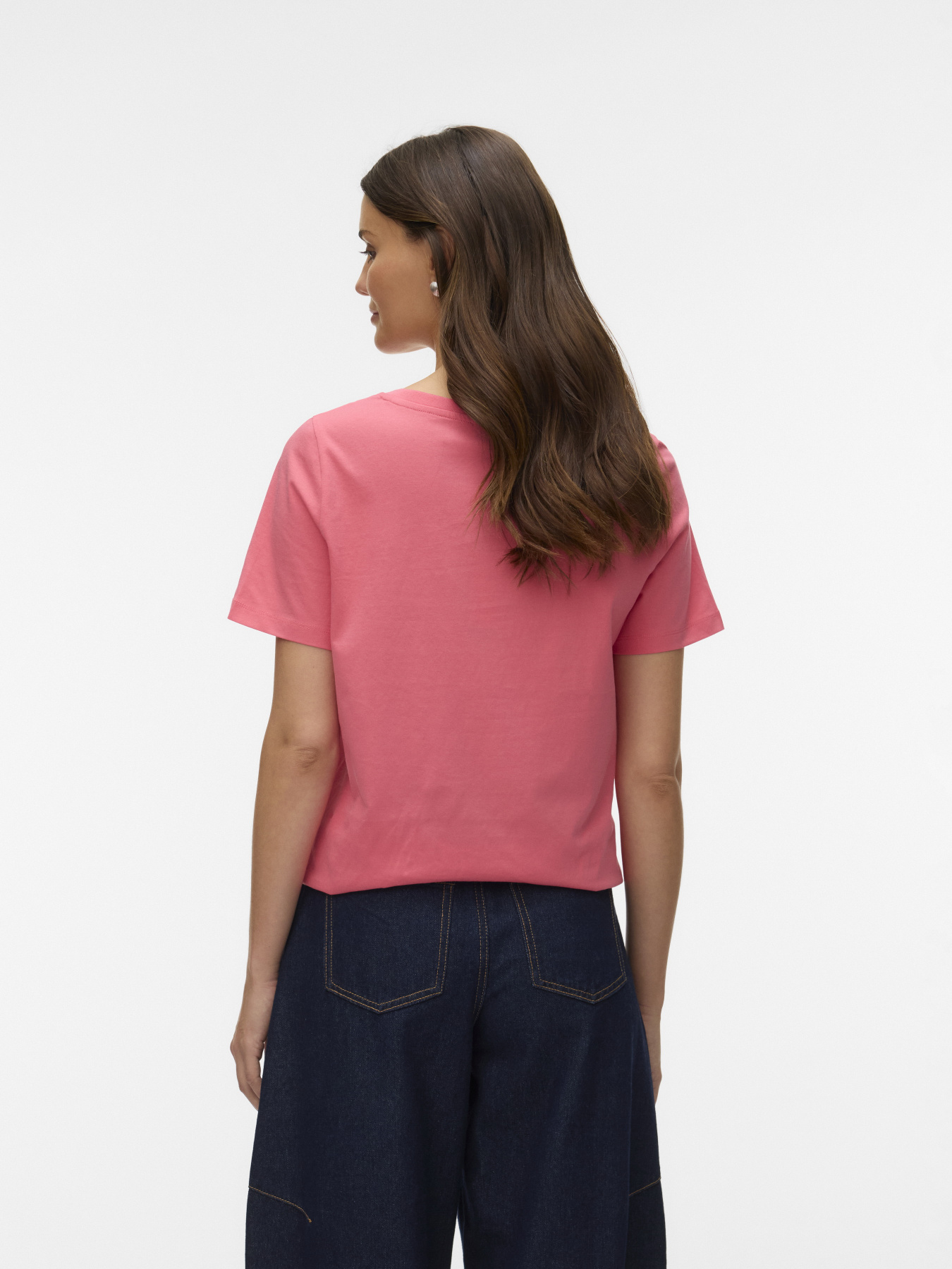 Футболки и поло Vero Moda PAULINA SS V-NECK T-SHIRT модель 10342926_Coral Paradise Фото