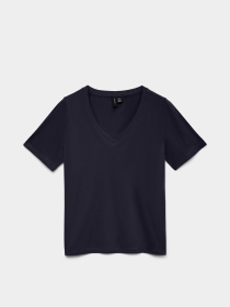 Футболки и поло Vero Moda PAULINA SS V-NECK T-SHIRT модель 10342926_Night Sky Фото