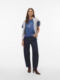 Футболки и поло Vero Moda THEA METTE SS TOP модель 10346290_Dark Denim FLOWER LADY Фото