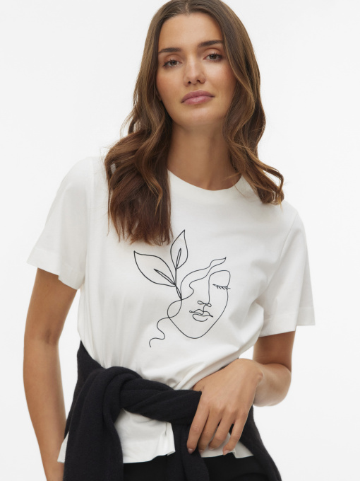 Футболки і поло Vero Moda THEA METTE SS TOP модель 10346290_Snow White LEAF LADY Фото