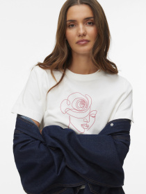 Футболки і поло Vero Moda THEA METTE SS TOP модель 10346290_Snow White ROSE LADY Фото