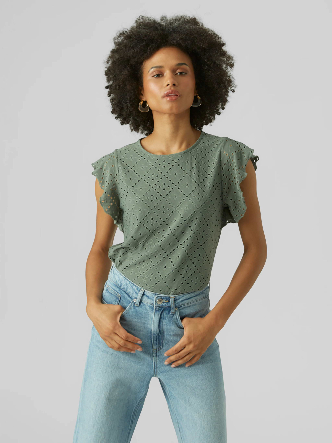 Футболки и поло Vero Moda TASSA SL FRILL TOP модель 10286067_Laurel Wreath Фото