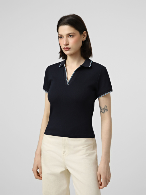 Футболки и поло Vero Moda CHLOE SHORT POLO модель 10342882_Navy Blazer Snow white + a Фото