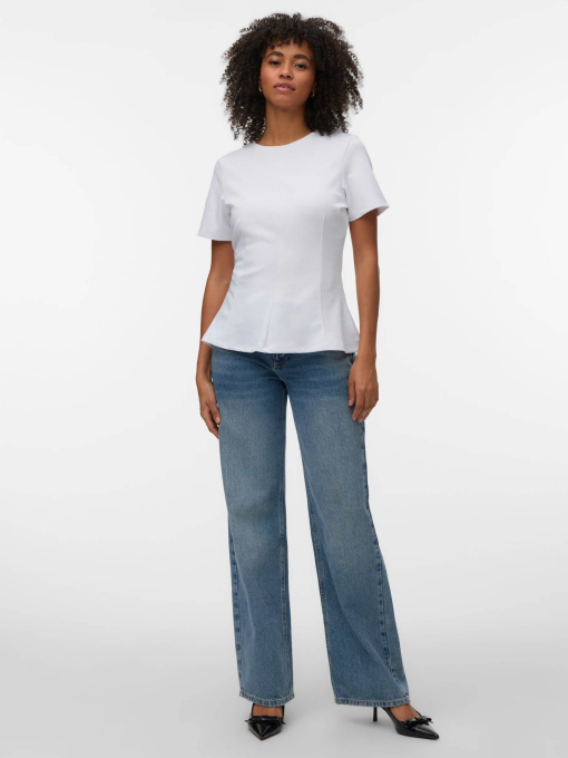 Футболки и поло Vero Moda ABBY SS PEPLUM TOP модель 10344131_Bright White Фото