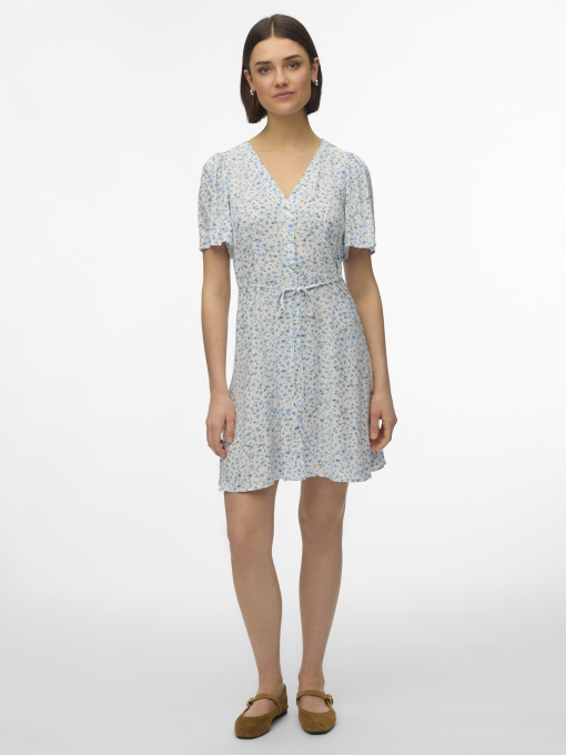 Сукні Vero Moda ALBA SS SHORT DRESS модель 10292845_Snow White Blue Brooke Фото