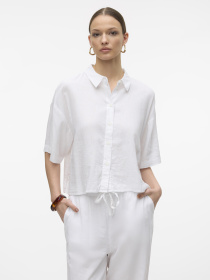 Рубашки Vero Moda LINN 2/4 SHORT SHIRT модель 10306820_Snow White Фото
