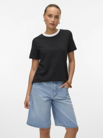 Футболки і поло Vero Moda PAULINA SS T-SHIRT модель 10316991_Black Bright White Necklin Фото
