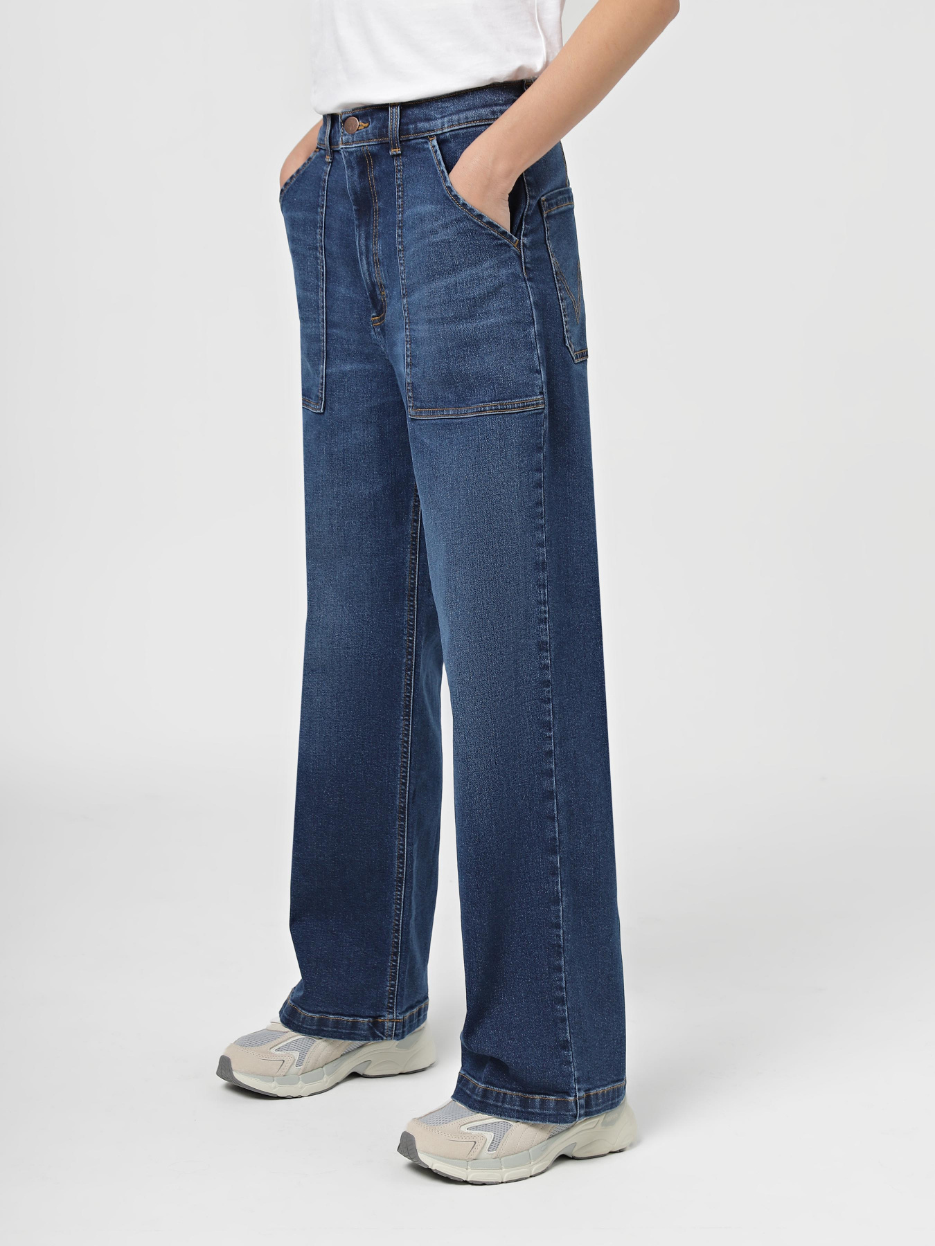 Джинсы Wrangler Cropped Carpenter модель 112339507 Фото