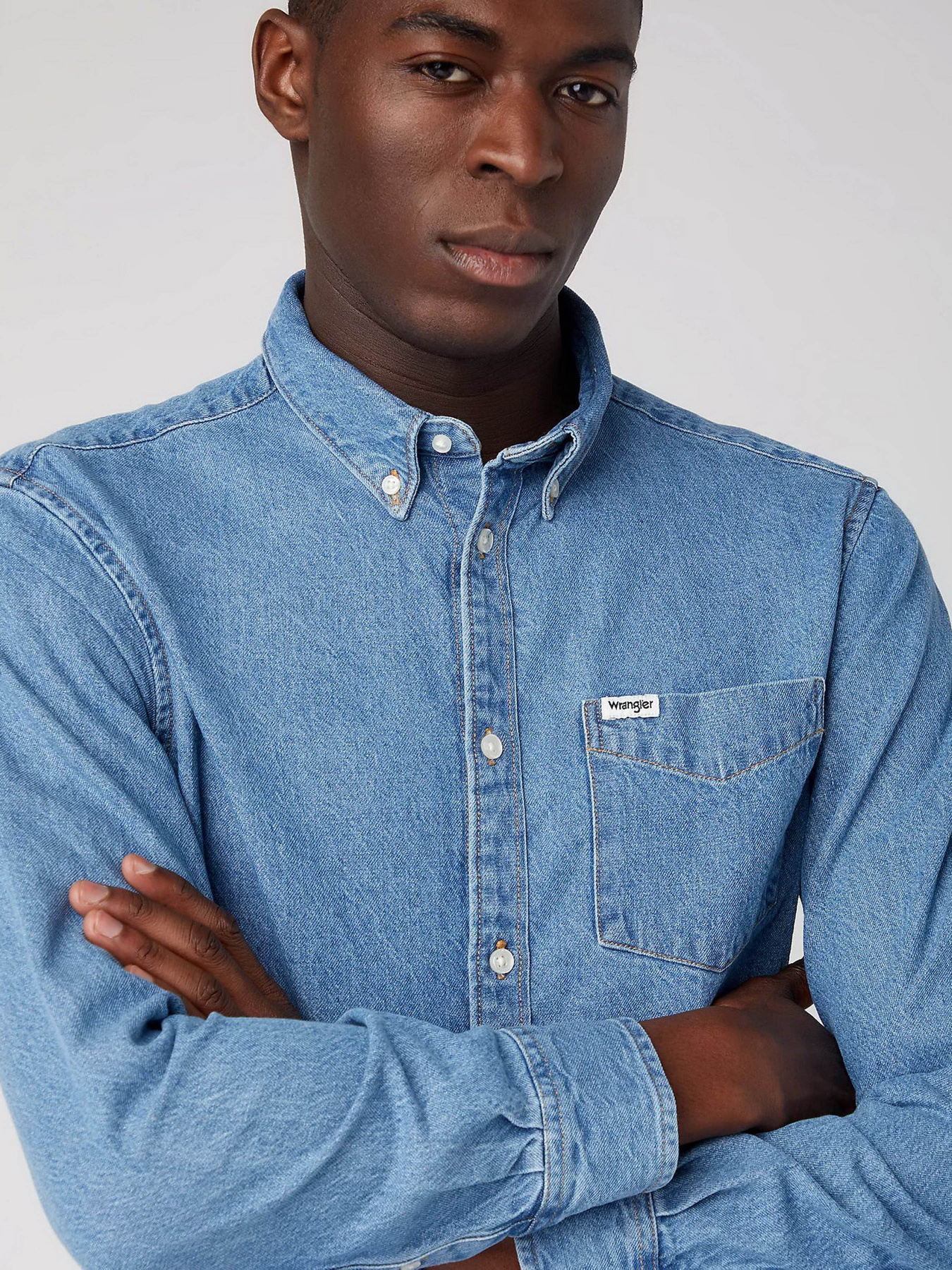 Рубашки Wrangler Ls 1 Pkt Button Down модель 112341914 Фото