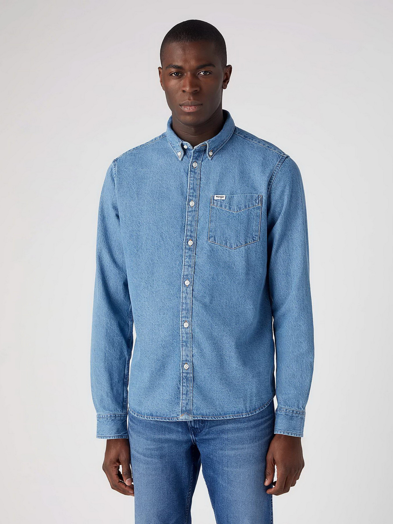 Рубашки Wrangler Ls 1 Pkt Button Down модель 112341914 Фото