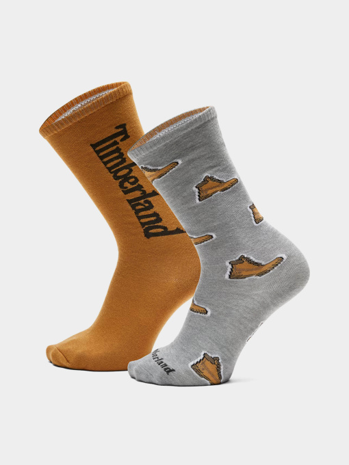 Носки и гольфы Timberland Gender 2 Pair Pack All-over Print Crew модель TB0A2PVD052 Фото