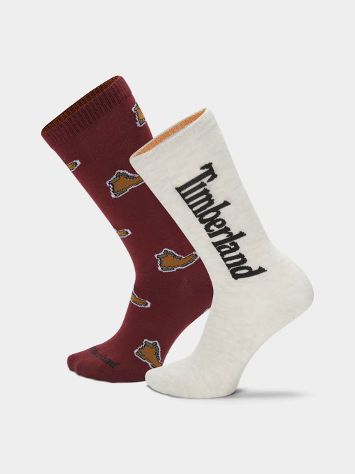 Носки и гольфы Timberland All Gender 2 Pair Pack All-over Print Crew модель TB0A2PVDEFF Фото
