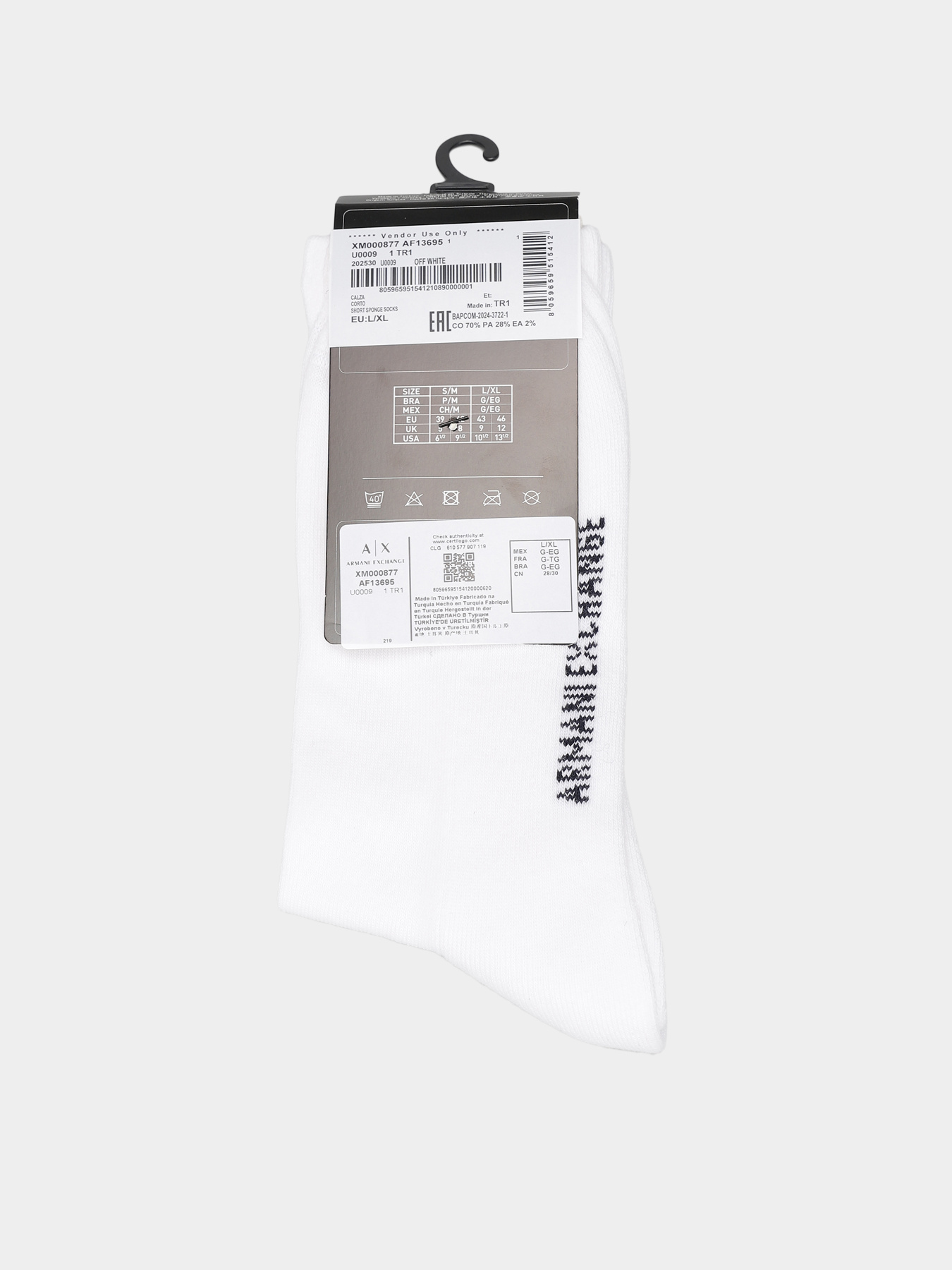 Шкарпетки та гольфи Armani Exchange модель XM000877-AF13695-U0009 Фото