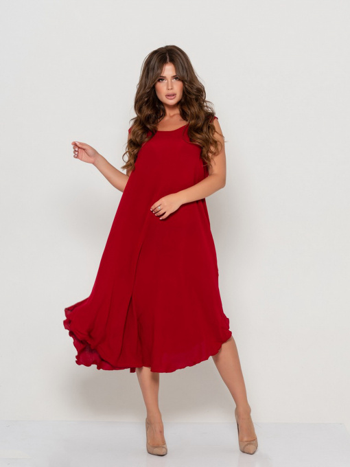 Сукні ISSA Plus модель 10800_burgundy Фото