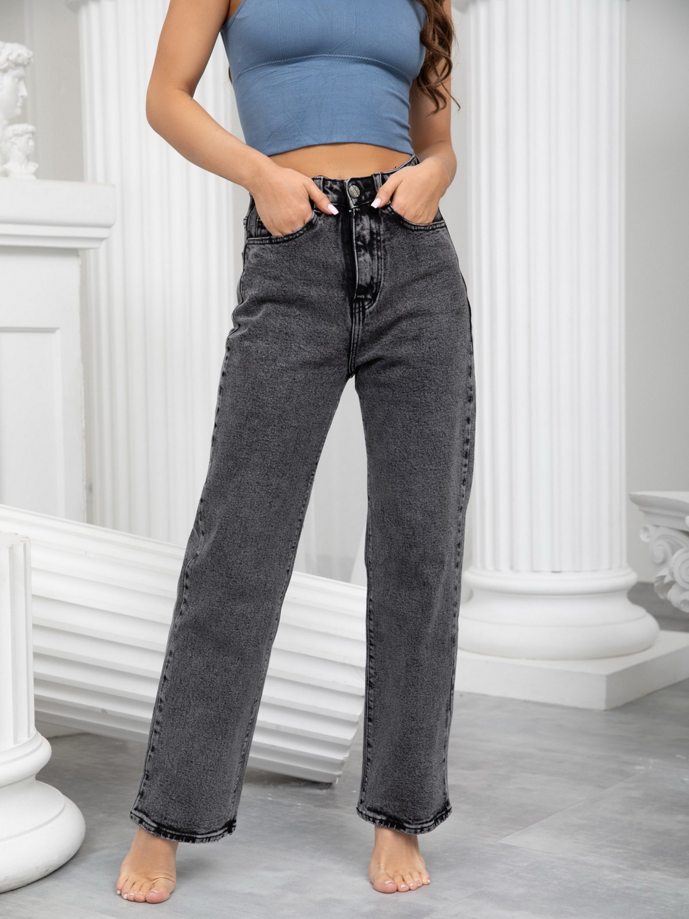 Джинси ISSA Plus модель WN20-242_grey Джинси ISSA Plus модель WN20-242_grey Фото