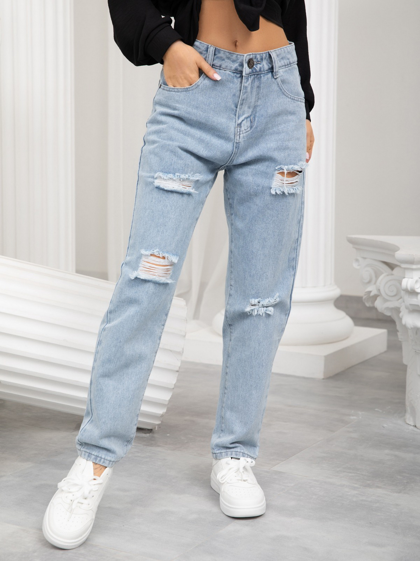 Джинси ISSA Plus модель WN20-245_blue Джинси ISSA Plus модель WN20-245_blue Фото