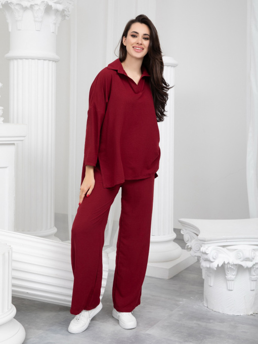 Костюмы ISSA Plus модель 13240_burgundy Фото